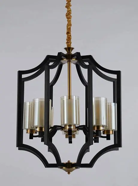 Подвесная люстра Lumina Deco LDP 1224-8 BK+MD VIGATTO Подвесная люстра Lumina Deco LDP 1224-8 BK+MD VIGATTO