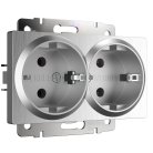 Розетка двойная с заземлением Werkel W1172009 (серебряный рифленый) a051347