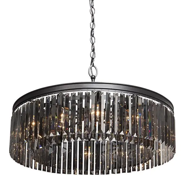 Люстра Rh Rhys Smok Glass Prism Round Chandelier 80 156514-22 ImperiumLoft Люстра Rh Rhys Smok Glass Prism Round Chandelier 80 156514-22 ImperiumLoft