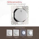 Переключатель одноклавишный перекрёстный с подсветкой, 10AX 250V Arte Milano 202.35-1.silver am