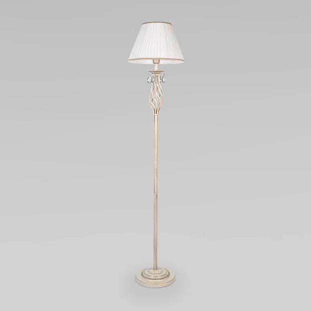 Торшер Eurosvet 10073/1 белый с золотом/прозрачный хрусталь Strotskis 00000079086 Amelia