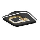 Светодиодный потолочный светильник 21,3W(LED), 380X380, сталь, пластик, черный, золотой, 4000K, 2100lm Eglo 901245 TIRIOLO