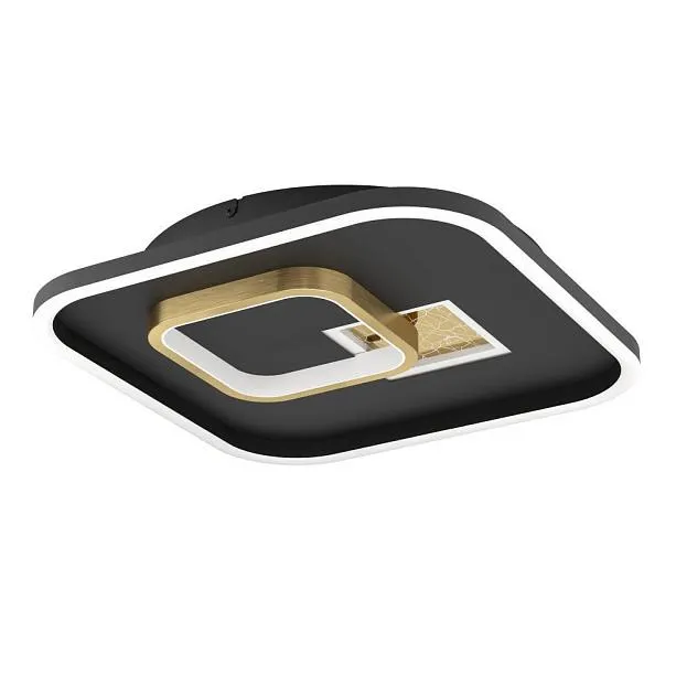 Светодиодный потолочный светильник 21,3W(LED), 380X380, сталь, пластик, черный, золотой, 4000K, 2100lm Eglo 901245 TIRIOLO