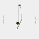 Подвесной светильник DROTT B Цвет Латунь + Черный. Теплый свет Lampatron 6915-18956