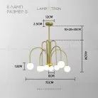 Люстра DAY 8 плафонов. Размер S. Цвет золото. Lampatron 3549-8688