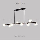 Реечный, рядный светильник LINDA LONG 8 плафонов. Цвет черный (двойной плафон) Lampatron 2186-3645
