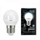 Лампа Gauss 105102210 E27 9.5W 4100K шар матовый LED Globe