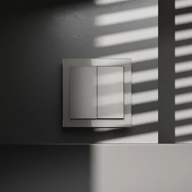 Перекрестный переключатель встраиваемый двухклавишный 10А, (шелк) Voltum VLS020504 S70