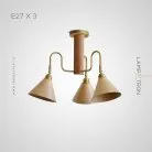 Потолочная люстра DOMENIC 3 лампы. Красный+Белый дуб Lampatron domenic-3-white-red 7420-20516