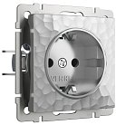 Розетка с заземлением (серебряный) Werkel W1271006 Hammer a052073