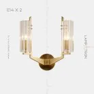 Бра HELLA 2 лампы. Цвет Латунь Lampatron 5956-15823