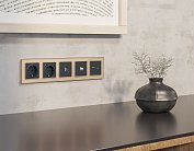 Комплект механизм TV розетки SAT 5-2400MHz 3.5dB ALFA Графит мягкое касание Volt MA913050 QUANT