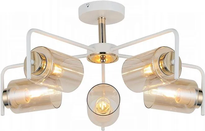 Потолочная люстра ILLUMICO IL8248-5COU-79 WH GD Потолочная люстра ILLUMICO IL8248-5COU-79 WH GD