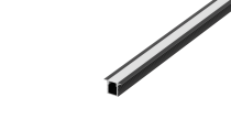 Встраиваемый алюминиевый профиль, 12,4х9х2000мм. В комплекте матовый экран, 4 торцевые заглушки, 4 крепежа, черный Donel DN18M1209B2Set DN18