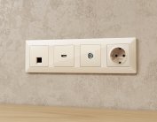 Комплект механизма TV розетки оконечной экранированной 5-1000MHz 3dB ALFA Бежевый глянец Volt MA313005 QUANT