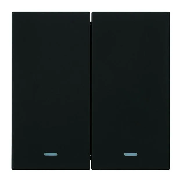 Выключатель 2-клавишный c индикатором (механизм), 250В, 10А, RSW10-3102-05, черный бархат Stekker 50446 Мия