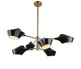 Люстра на штанге Lumina Deco LDP 6037-6 BK+GD Romina