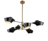 Люстра на штанге Lumina Deco LDP 6037-6 BK+GD Romina