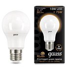 Лампа Gauss 102502110 E27 10W 3000K груша матовая LED A60
