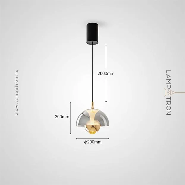 Подвесной светильник HENNEKE BRIGHT Цвет дымчато-серый Lampatron henneke-bright-grey-lift 8754-24619 Подвесной светильник HENNEKE BRIGHT Цвет дымчато-серый Lampatron henneke-bright-grey-lift 8754-24619