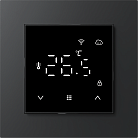 Термостат с датчиком пола и воздуха с WiFi, 16 A, 55*55 мм, программируемый, черное стекло Donel DTEF55B-WiFi