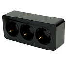 Розетка 3-местная с/з открытой установки 250В 16А IP20 серия черный, MST16-13-02 STEKKER 49318 София