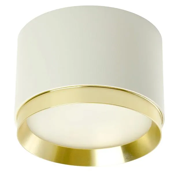 Светильник потолочный Barrel DUET 12W, 230V,GX53, белый + золото IP20 Feron 52022 HL459