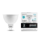 Лампа Gauss 13529 GU5.3 9W 4100K полусфера матовая Elementary MR16