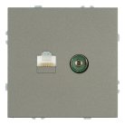 Розетка TV + компьютерная RJ-45 (механизм), серия Эмили, антрацит, soft touch Stekker 49924 RST00-5106-09