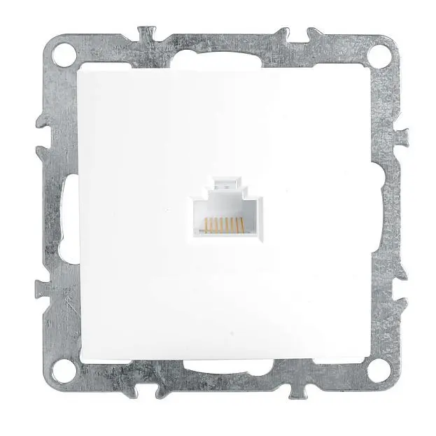 Розетка компьютерная 1-местная RJ-45 (механизм), STEKKER 39314 PST00-9107-01 Эрна, белый Розетка компьютерная 1-местная RJ-45 (механизм), STEKKER 39314 PST00-9107-01 Эрна, белый