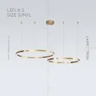 Кольцевые люстры и светильники CRUISE Два кольца. 40 + 60 см. Трехцветный свет. Lampatron 5984-18268