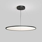 Подвесной светильник горизонтальный 80 Вт, LED 2700-6000K, IP20, пульт Д/У (в комплекте), черный, алюминий, акрил Denkirs DK6621-BK VEIL