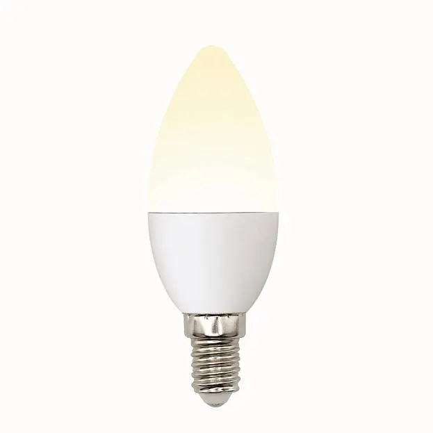 Лампочка светодиодная Uniel LED-C37-6W/WW/E14/FR/MB PLM11WH картон Лампочка светодиодная Uniel LED-C37-6W/WW/E14/FR/MB PLM11WH картон