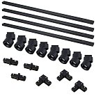 Комплект трековый, черный, 8 светильников, 4 шинопровода по 1м, коннекторы ST Luce ST2652.430.08 BASE