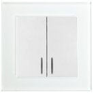 Выключатель 2-клавишный c индикатором 250В 10А серия Катрин белый Stekker 39163 GLS10-7002-01