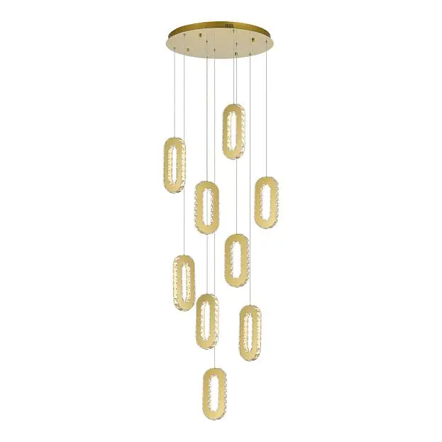 Светильник подвесной Золотистый/Золотистый, Прозрачный LED 9*9W 3000K ST-Luce SL6506.203.09 ALLUNGO Светильник подвесной Золотистый/Золотистый, Прозрачный LED 9*9W 3000K ST-Luce SL6506.203.09 ALLUNGO