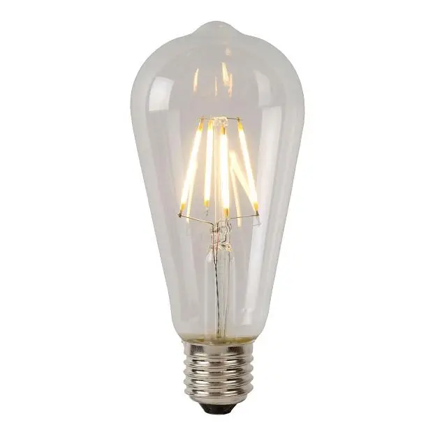 Лампа светодиодная диммируемая E27 7W 2700К прозрачная Lucide 49089/07/60 St64 Class B