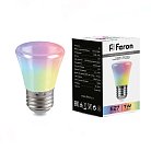 Лампа светодиодная Колокольчик матовый E27 1W RGB Feron 38128 LB-372