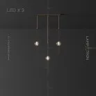 Готовая комбинация светильников SOCRATES COMBO 3 лампы. Цвет Черный. Планка Lampatron 6775-18551