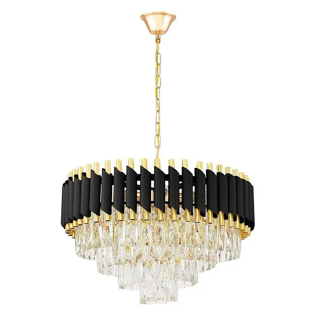 Подвесная люстра Lumina Deco LDP 6003-550 BK+F.GD Funneli Подвесная люстра Lumina Deco LDP 6003-550 BK+F.GD Funneli
