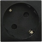 Розетка 2К+З нем.ст., 45 гр., с з/ш, черн. матовая Donel DF6D1ANM 45х45