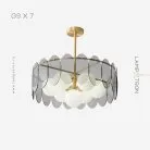 Люстра RASMIN 7 ламп. Цвет Латунь Lampatron 7146-19612