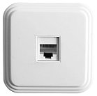 Розетка компьютерная 1-местная STEKKER 39706 PST00-21-20 (РК8-01), RJ-45, IP20, белый