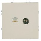 Розетка TV + компьютерная RJ-45 (механизм), серия Эмили, кашемир, soft touch Stekker 49898 RST00-5106-08