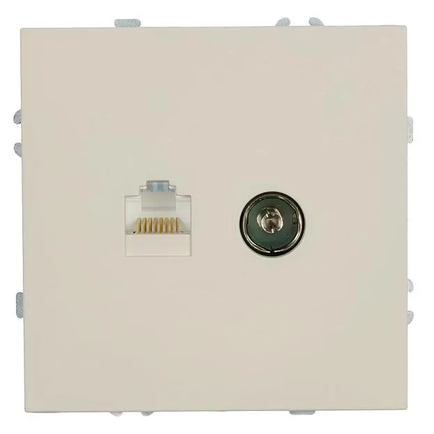 Розетка TV + компьютерная RJ-45 (механизм), серия Эмили, кашемир, soft touch Stekker 49898 RST00-5106-08 Розетка TV + компьютерная RJ-45 (механизм), серия Эмили, кашемир, soft touch Stekker 49898 RST00-5106-08