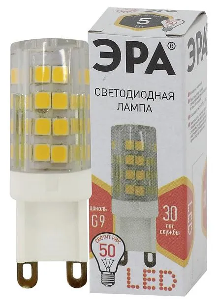 Лампочка светодиодная ЭРА LED JCD-5W-CER-827-G9