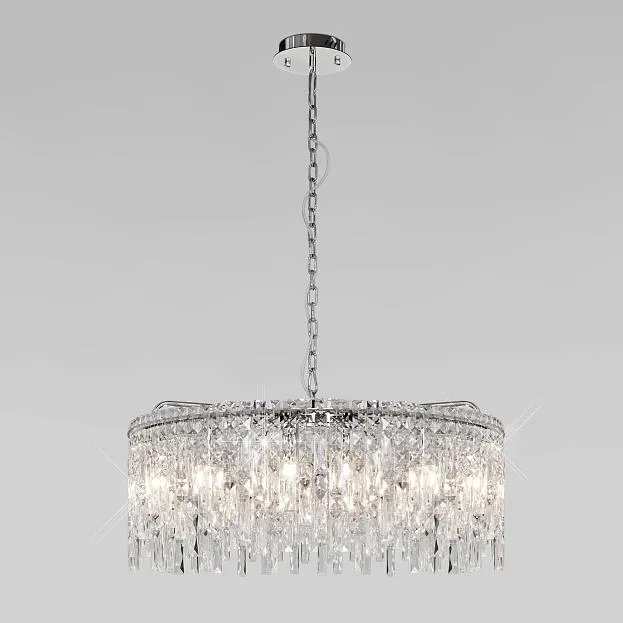 Подвесной светильник с прозрачным хрусталем Eurosvet 60159 хром a065322 Blitz