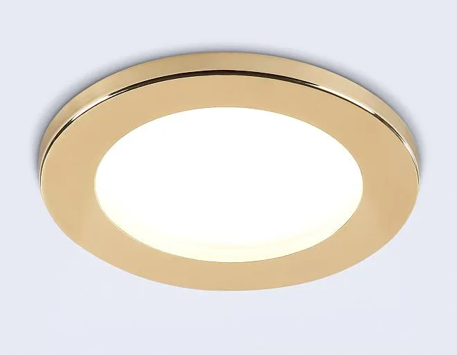 Встраиваемый светильник Ambrella light TN6634 GD золото IP44 GX53 D100*60 Встраиваемый светильник Ambrella light TN6634 GD золото IP44 GX53 D100*60