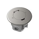 Лючок Surface 2 мод. (1 мод. 45х45 мм.), круглый, круглая крышка, никель, IP44 Donel DFB2ZRN DFB