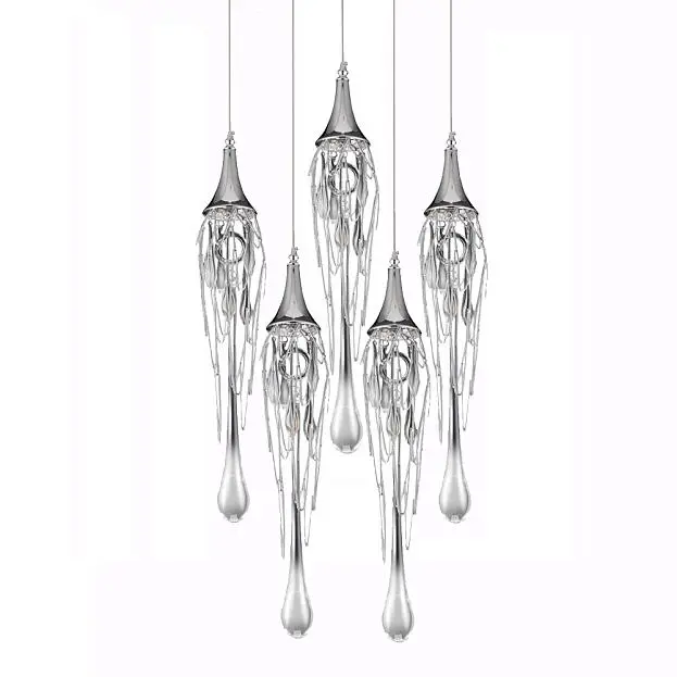 Подвесной светильник Delight Collection P68009L-5/R chrome Goddess Tears Подвесной светильник Delight Collection P68009L-5/R chrome Goddess Tears